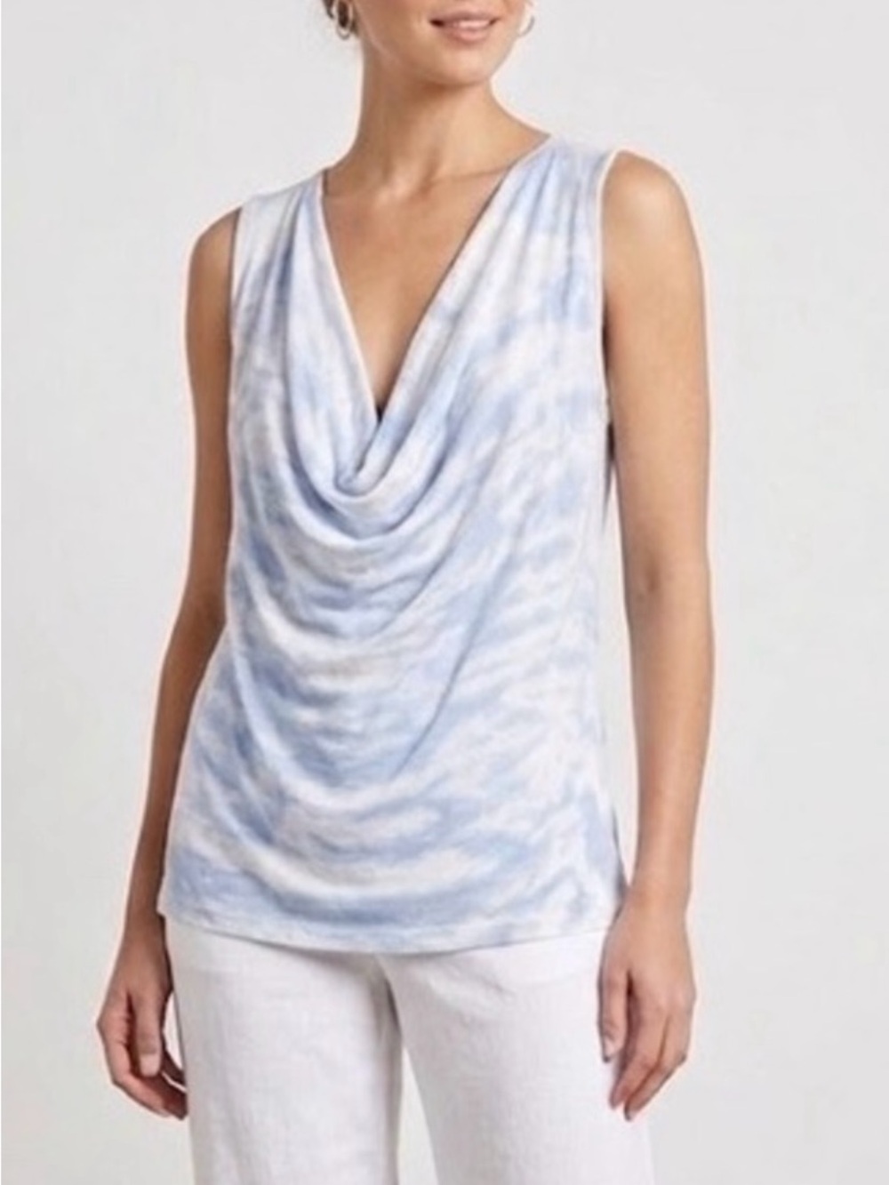 The T Refinery | Tie Dye‎ Linen Drape Front Tank Size XS NWT